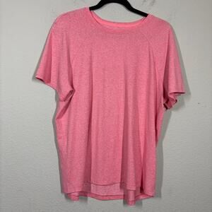 Lululemon Mens Drysense Training Short Sleeve Shirt Heathered Carnation Red